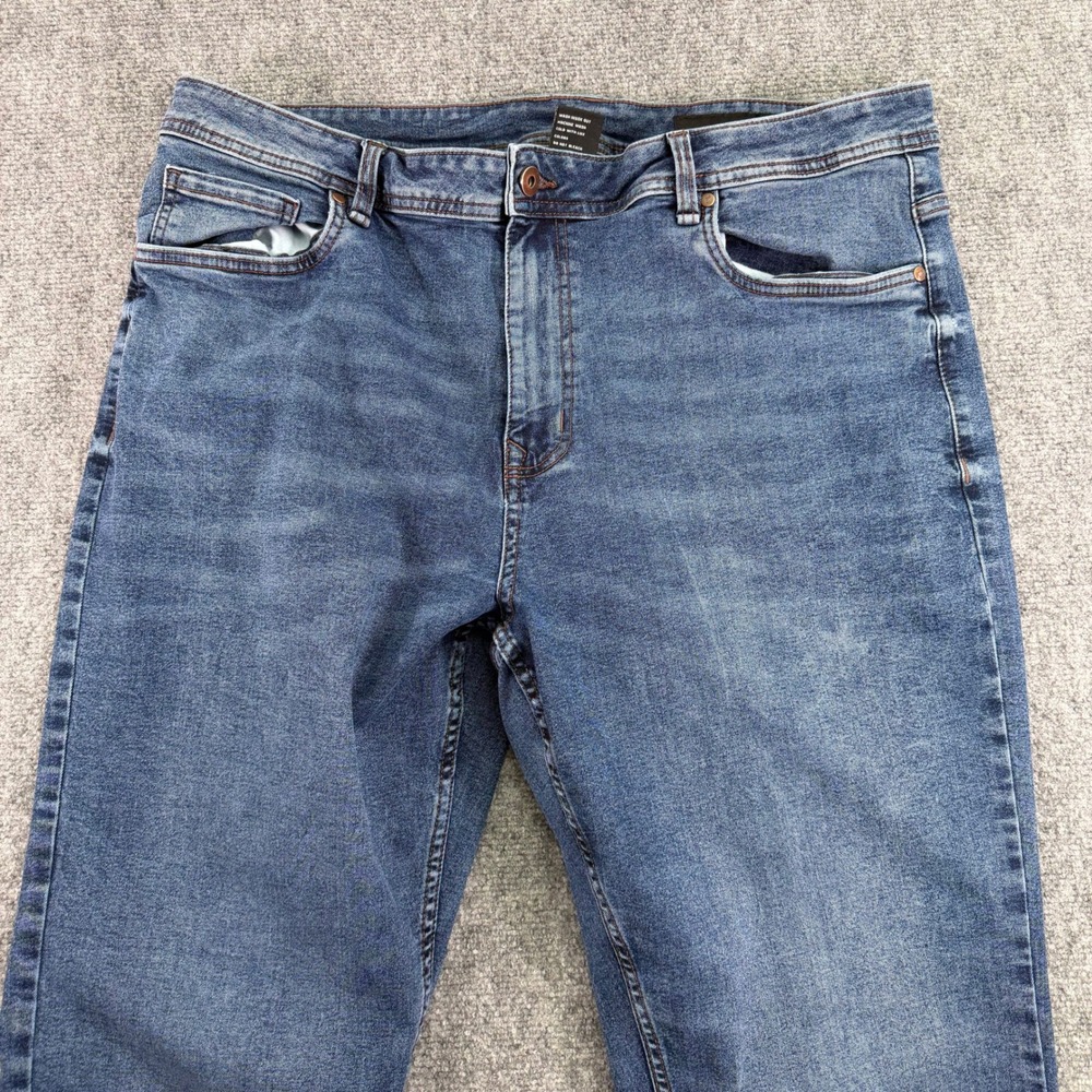 TPJ The Perfect Jean Mens 40x30 Blue Thick Thicc Stretch Denim Medium Wash - Picture 13 of 16